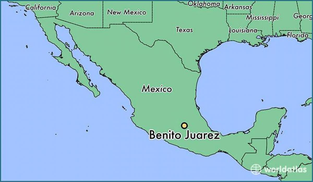 benito juarez in Mexico kaart
