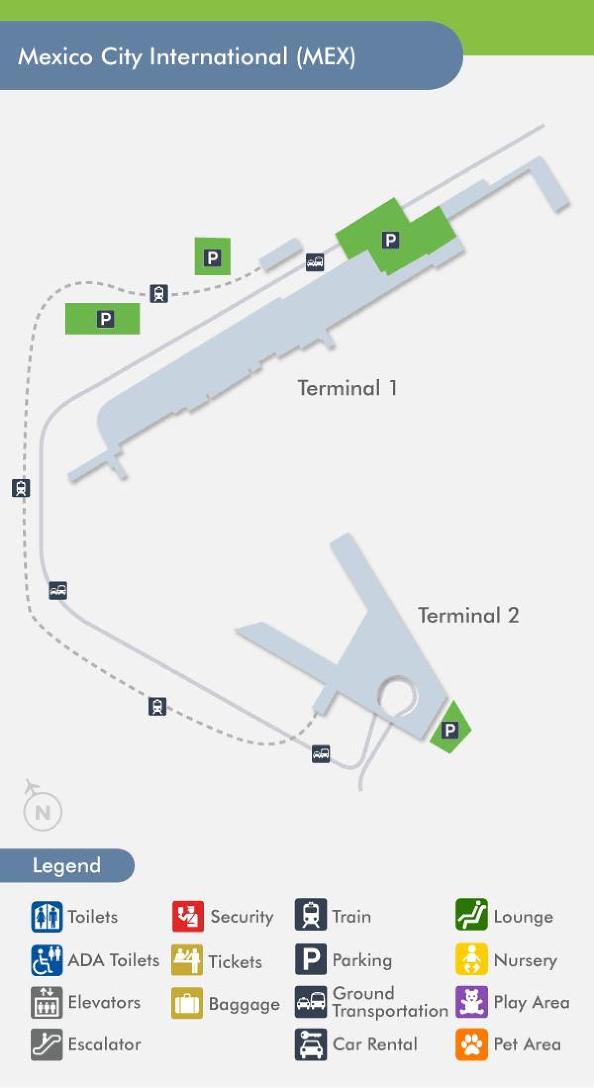 mex-airport terminal kaart