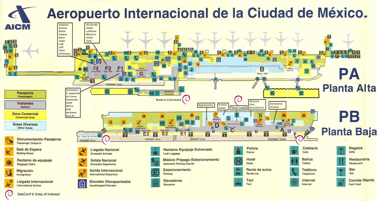 Mexico City international airport kaart