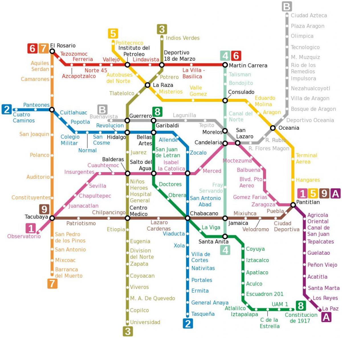 Mexico df metro kaart