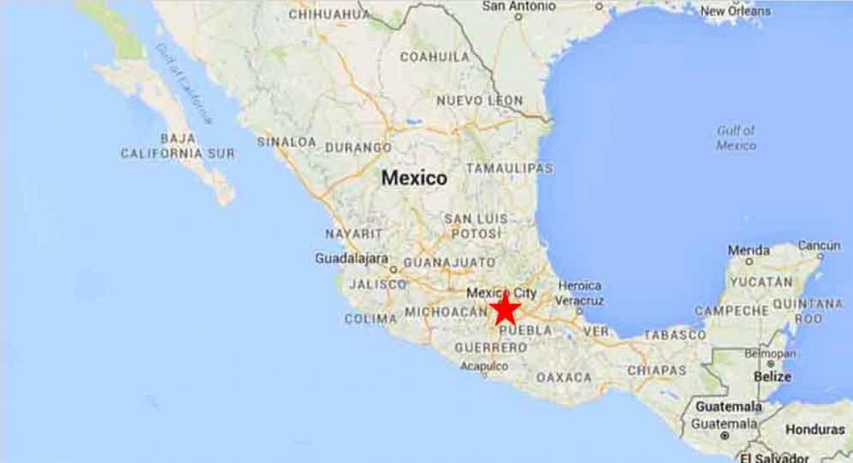 de hoofdstad van Mexico kaart