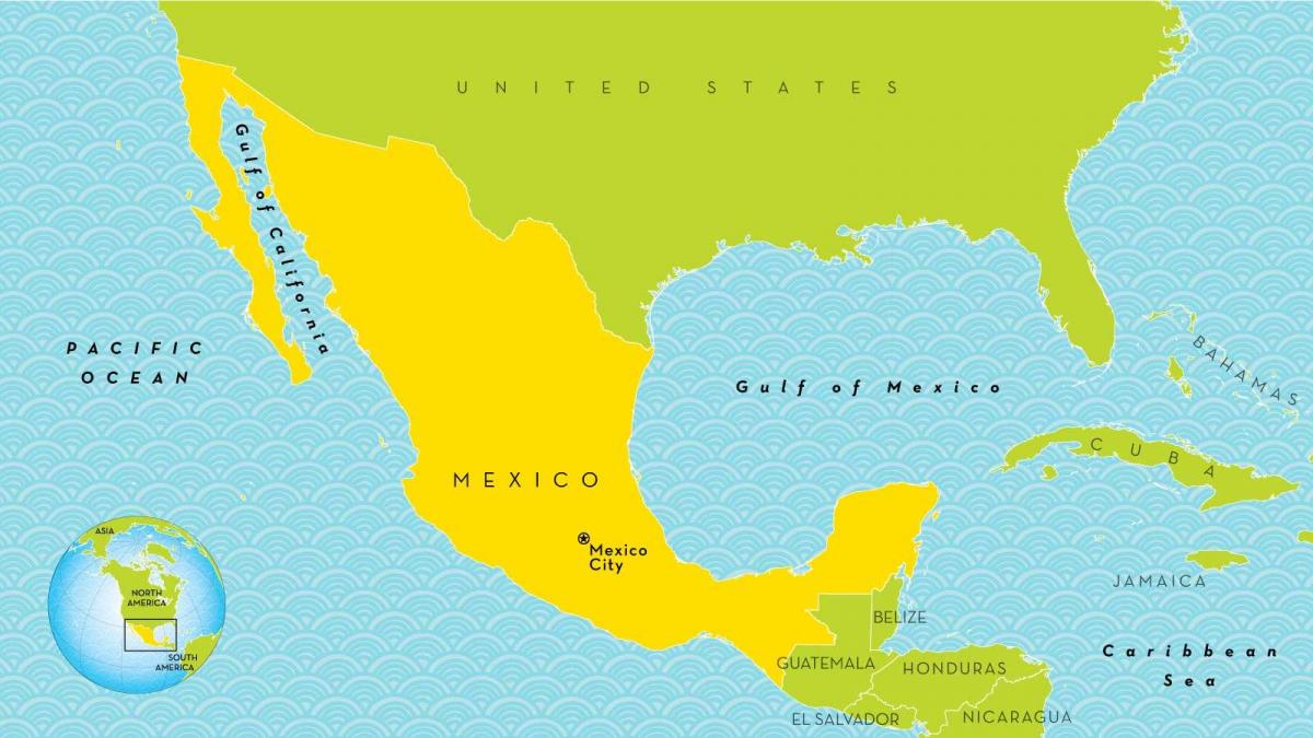 een kaart van Mexico-Stad