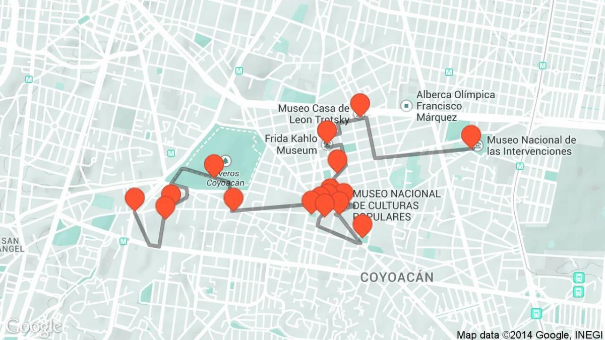 kaart van Mexico City wandeltour