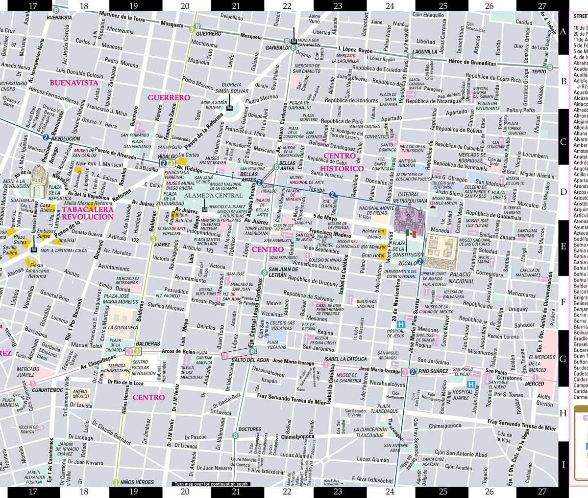 kaart van streetwise Mexico-Stad