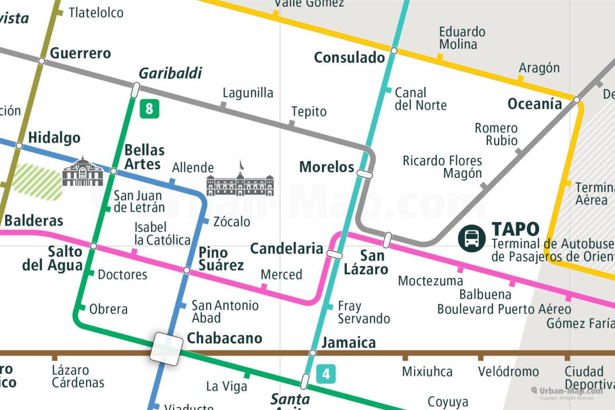 kaart van tepito in Mexico Stad 