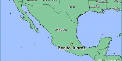 Benito juarez in Mexico kaart