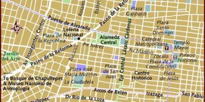 Centro historico Mexico City kaart