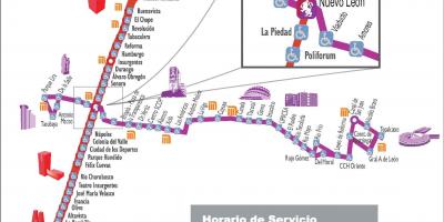 Kaart van metrobus Mexico-Stad
