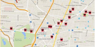 Turibus Mexico City route kaart