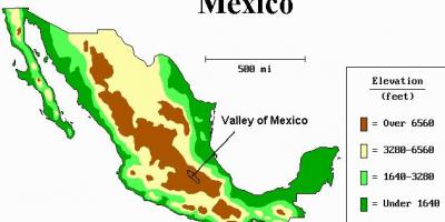 Kaart van de vallei van Mexico